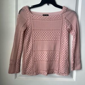 Pink Crochet Knit Sweater